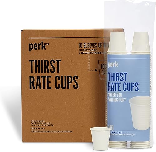 Perk Staples PK59141CT Hot Cups de papel, 3 onzas., blanco, 100manga, 10 mangascartón