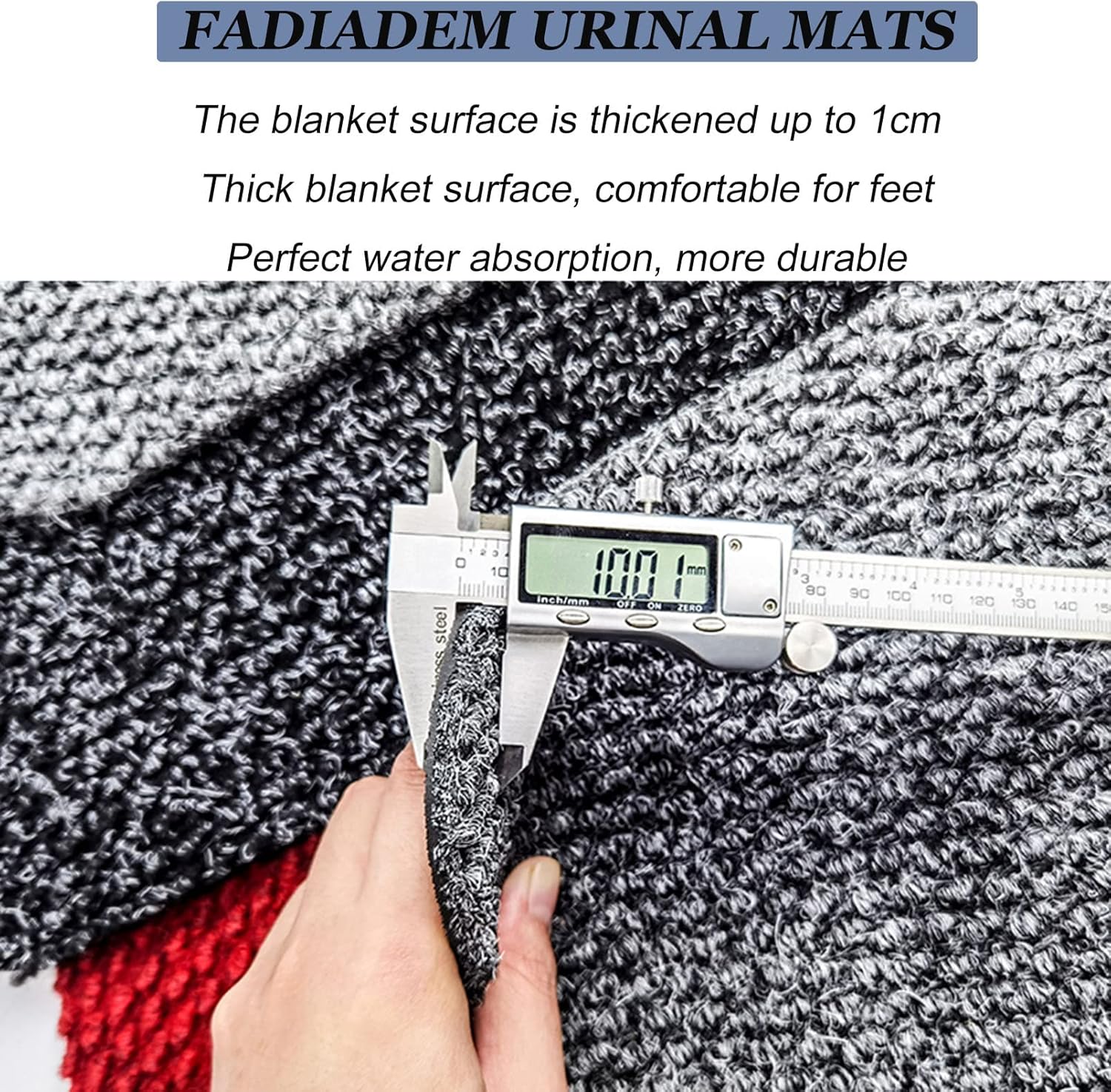 Urinal Floor Mats (2 Pack) - Washable Non-Slip Urine Pads for Men's Restroom, Deodorizing Bathroom Floor Protector, Absent Urinal Rugs, Pee Mat for Hygiene