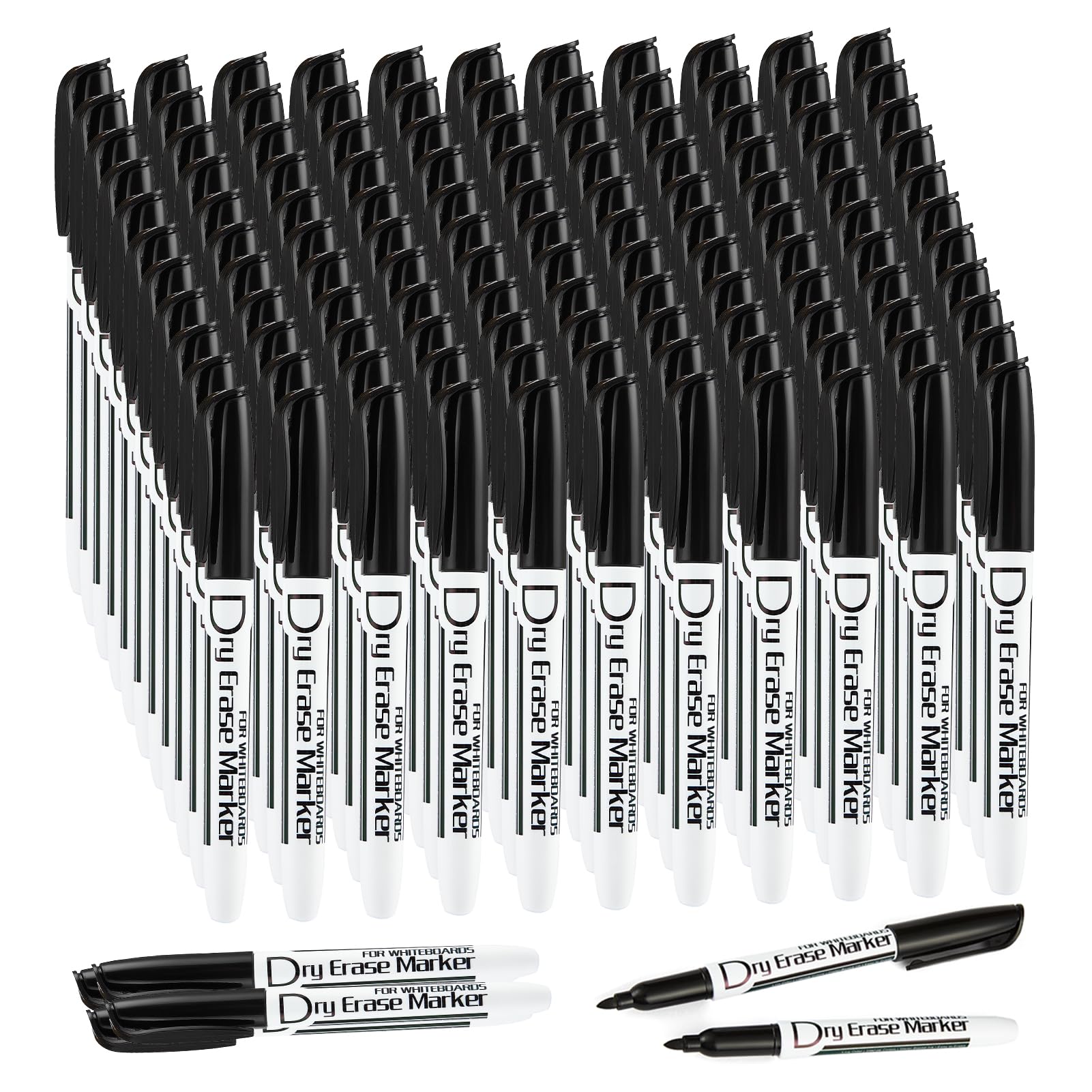 Volcanics Rotuladores negros de borrado en seco de bajo olor, marcadores finos para pizarra blanca, caja fina de 125 Global Recycled Standard Global Recycled Standard Global Recycled Standard