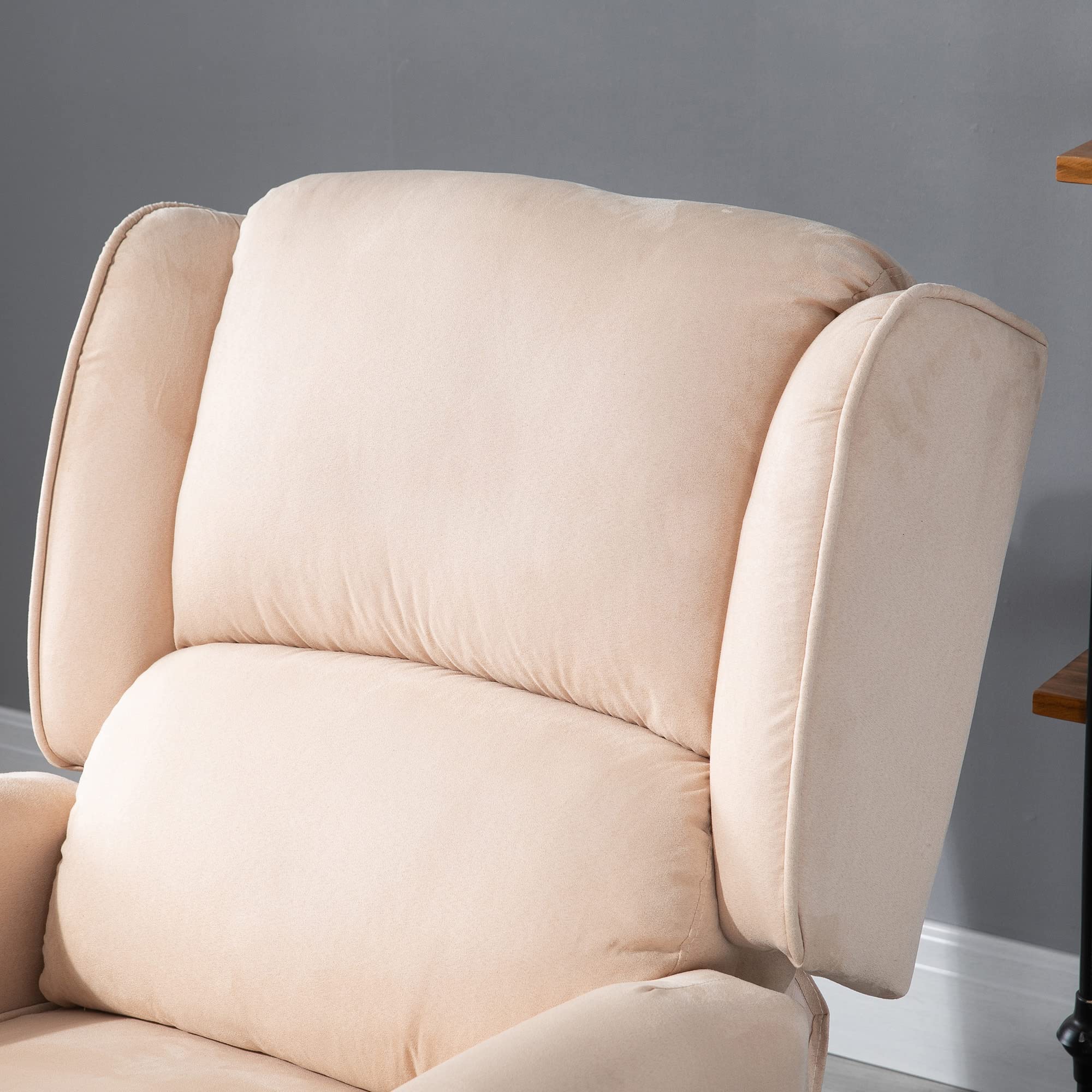 HOMCOM Sillón de Masaje Sillón Relax Reclinable con Mando a Distancia 2 Zonas de Masaje Bolsillo Lateral y Tapizado en Tejido de Ante 78x83x101 cm Crema