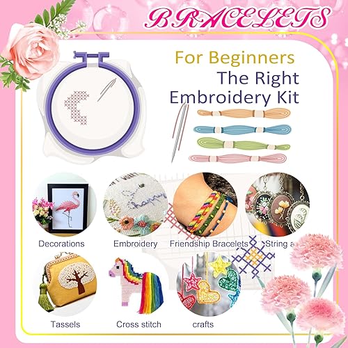 Miniatura 29 de LE PAON Hilo de bordado, 240 madejas, 100% algodón egipcio de fibra larga, hilos de punto de cruz, pulseras de la amistad, hilo dental mercerizado