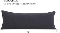 Vista 6 de Oubonun Funda de almohada corporal 100% algodón jersey con cremallera, funda de almohada extraíble suave de lujo, larga y esponjosa, de punto