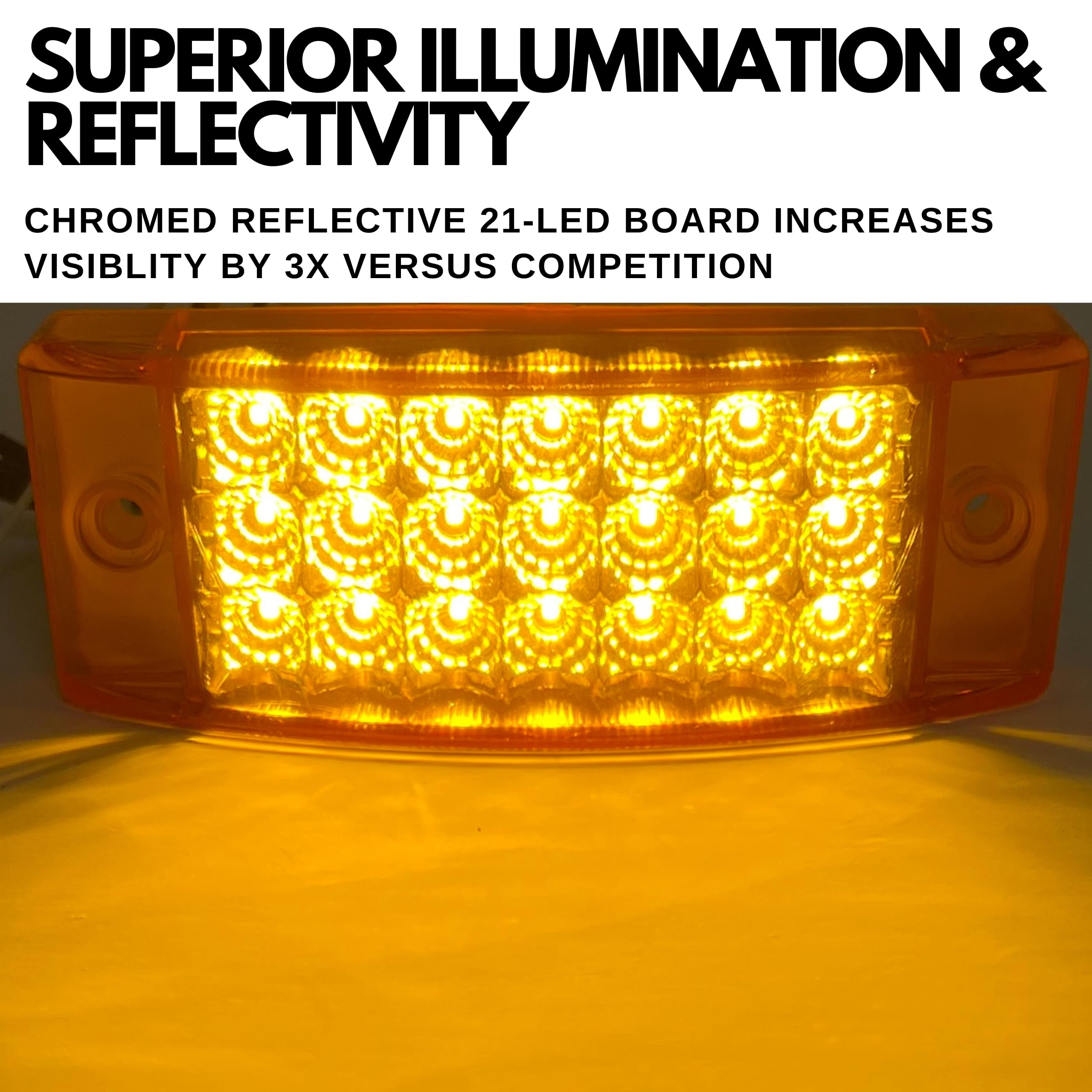 6" 21 LED Side Marker Clearance Turn Lights Trailer Truck Camper - Foto 5