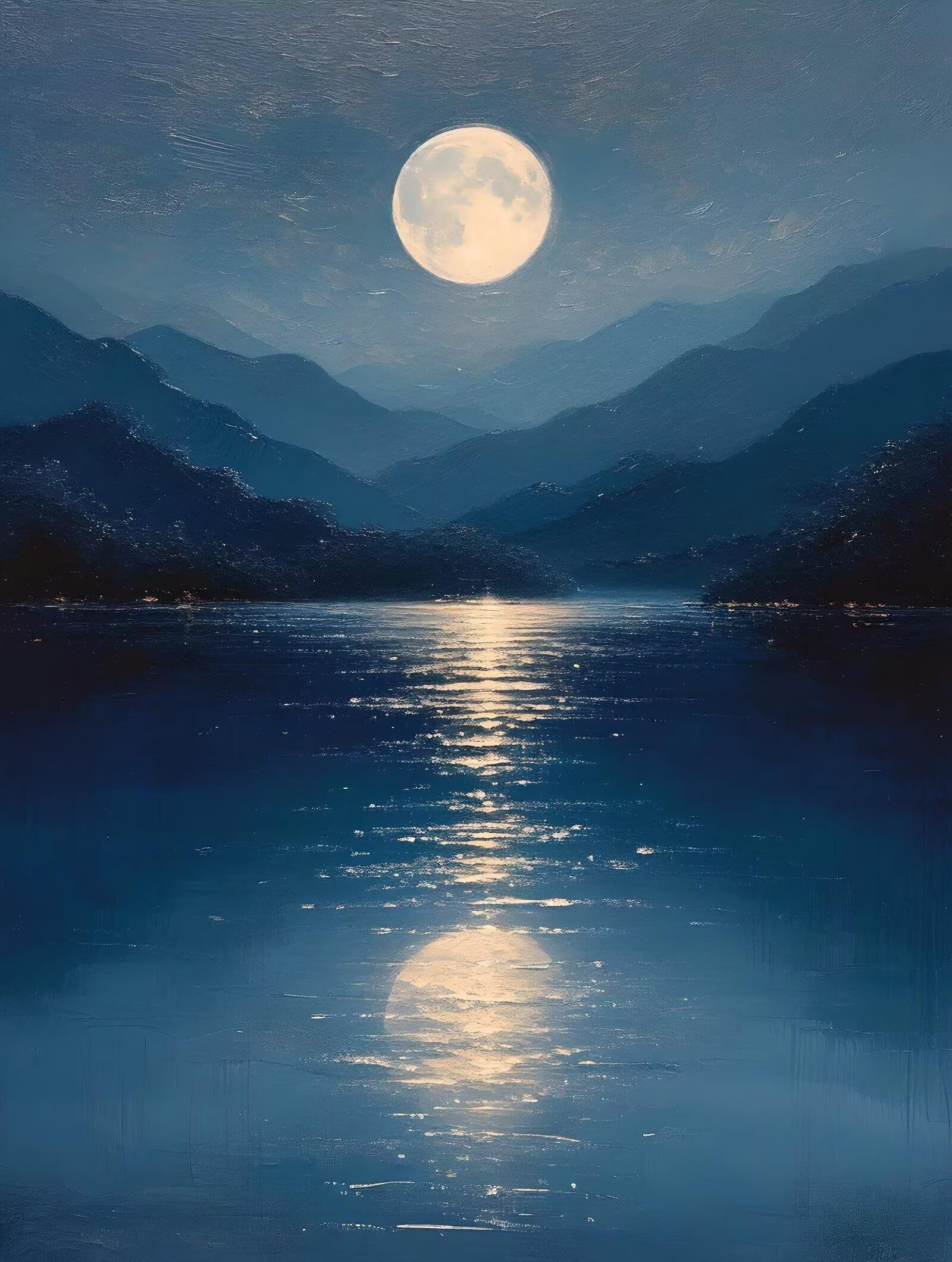 Moon Lake Malowanie po numerach, dla dorosłych, płótno do malowania według numerów, zestawy dla dzieci, z pędzlami, akrylowy pigment, rysunek, hobby, dla dorosłych i kobiet, dekoracja ścienna pokoju,