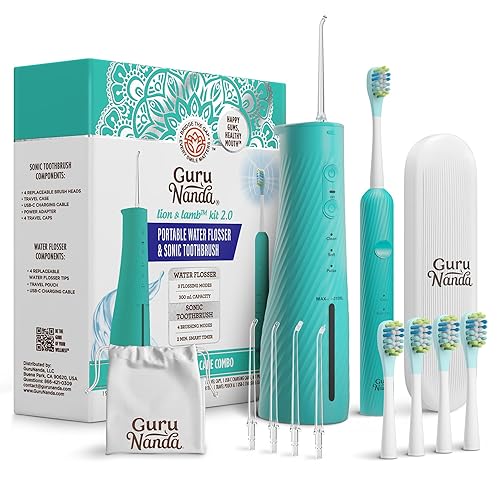 GuruNanda Lion & Lamb Kit 2.0, Electric Toothbrush with Water
