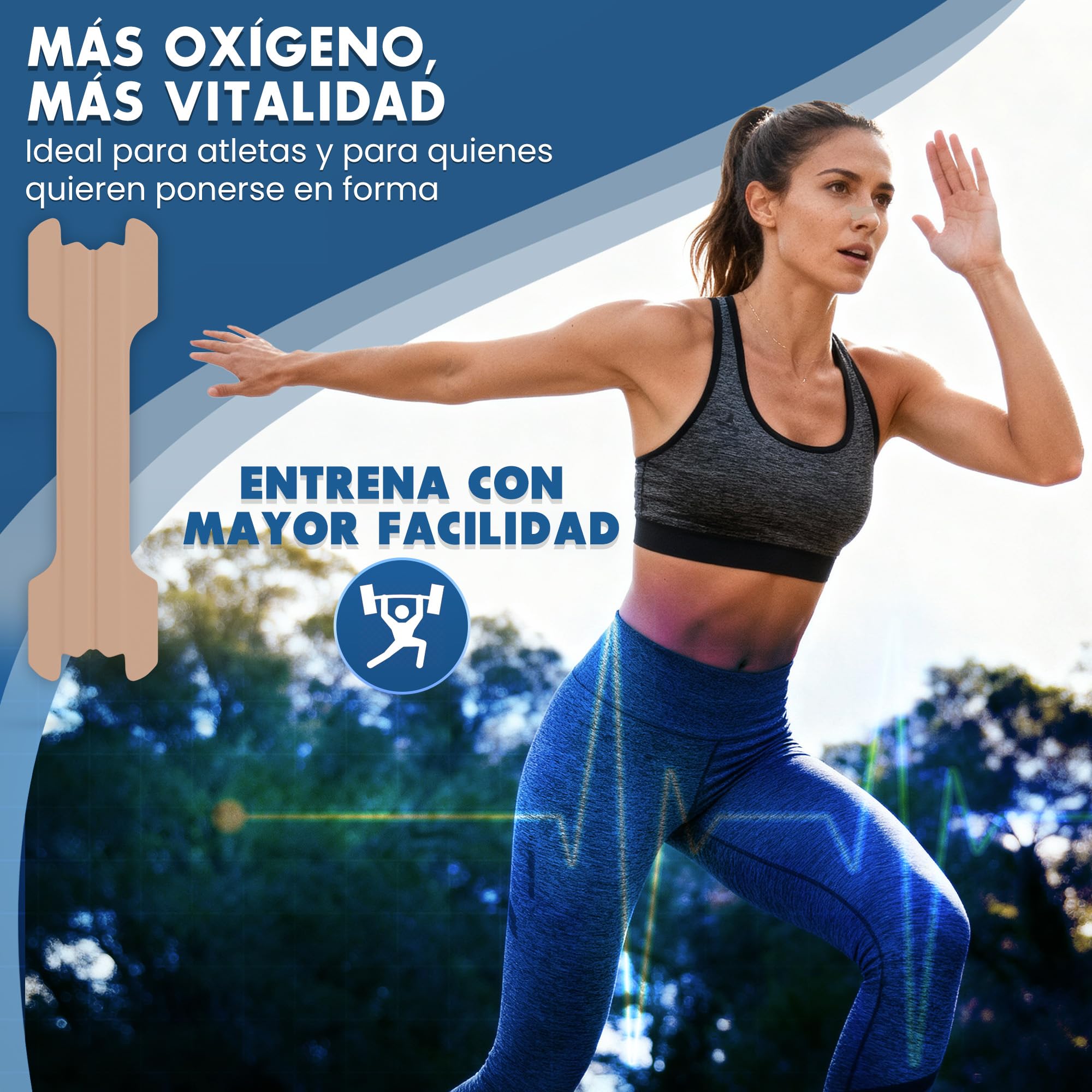 Tiras Nasales para Dormir Antirronquidos Deportivas - HASLOM - Tiritas Nariz Respirar Mejor Tira Nasal Dilatador Nasal Nose Strips Nasal Strips Anti Ronquidos - 60 Unidades 2 meses
