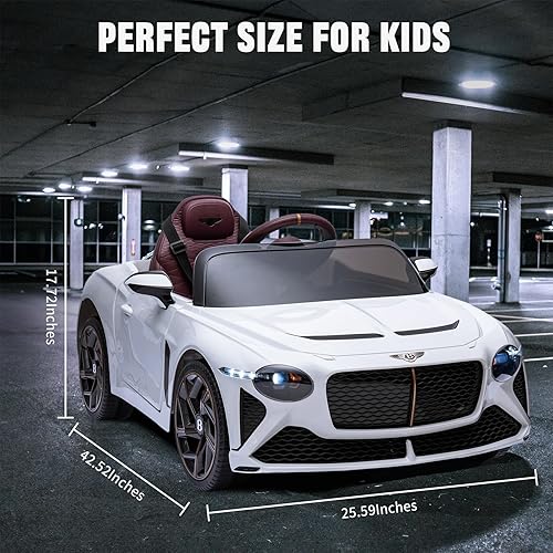 Miniatura 2 de VPQS Vehículos eléctricos de 12 V para niños, vehículos eléctricos Bentley Ride On Toy Car para niños con control remoto, auto eléctrico para niños