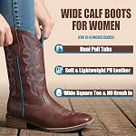 SheSole Ladies Cowboy Boots Woman Square Toe Wide Calf Cowgirl Boots Botte Cowboy Femme
