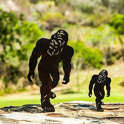 Miniatura 10 de TT & MM Bigfoot - Estacas decorativas de metal para jardín, regalos de pie grande para hombres y mujeres, decoración de estatua de pie grande,