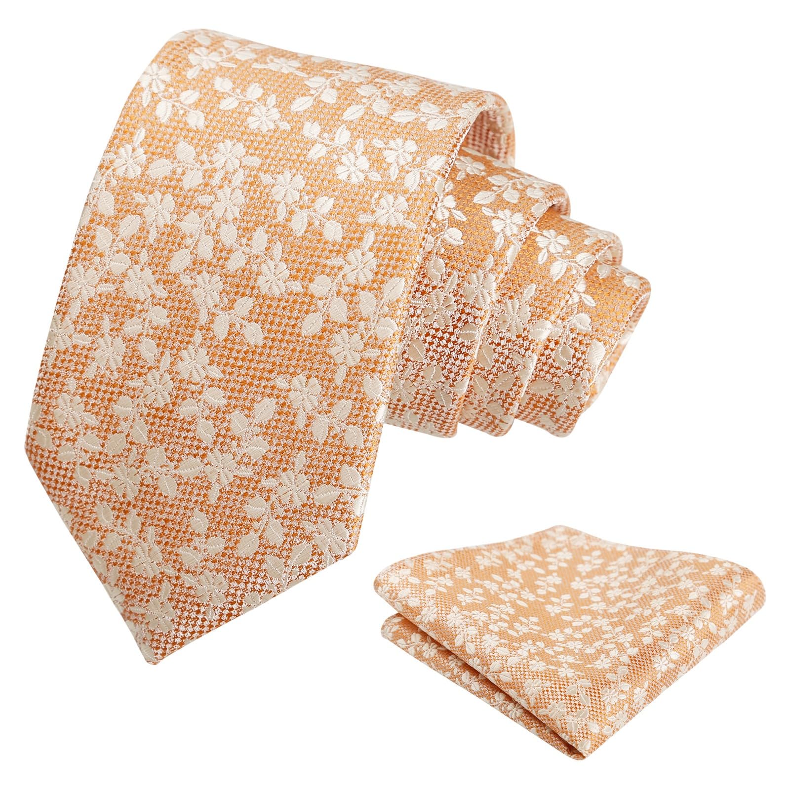 Alizeal Mens 3.15inches Leaf Flower Pattern Tie Set