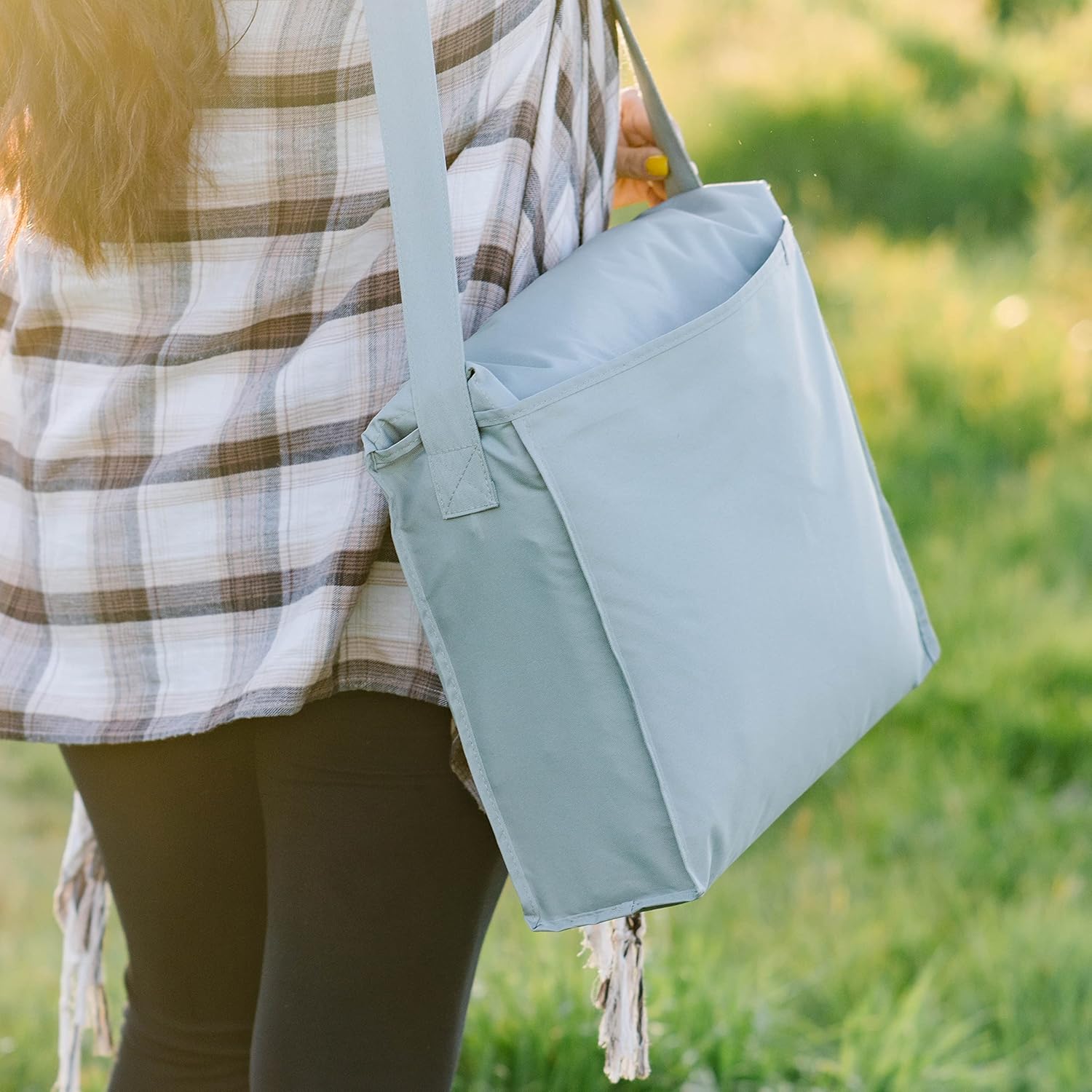 RED ROVR Large Indoor/Outdoor Adventure Blanket |for Parks, The Beach and Indoor activites |Compact with Shoulder Strap & Pocket (Orange Blossom) - Image 4