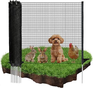3x82 Temporary Fence with Posts, Dog Fence Outdoor for Yard, Black