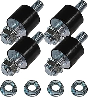 M6 Rubber Studs Shock Isolator Mounts Anti-Vibration Compatible with Split Heat/Water Pumps, Air Compressors, Harvester, Motor, Generator, Gasoline Engines, Diesel Engines, DIY (4 Pack)