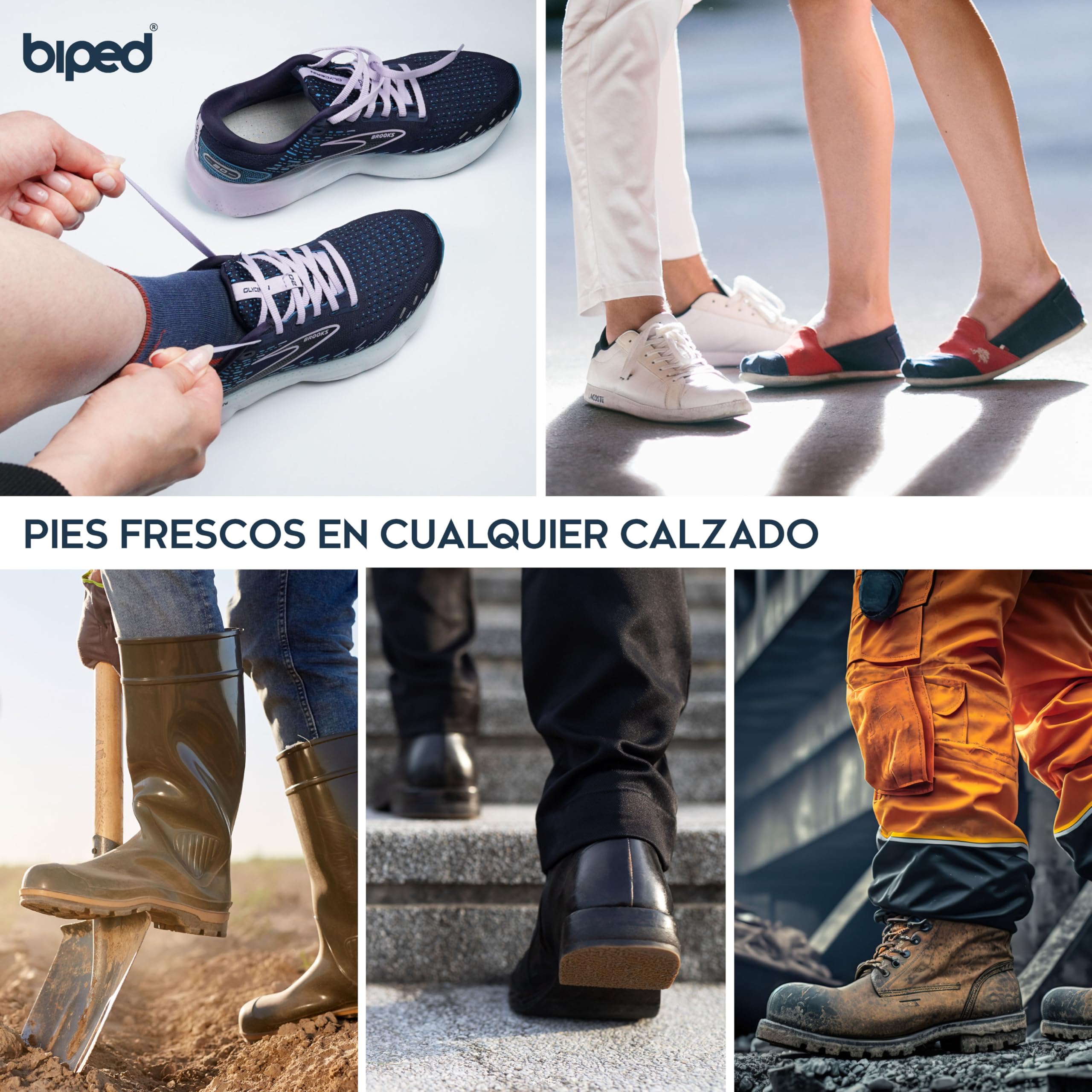 Biped 4 Pares Plantillas Carbón Activo Hombre Mujer Sudor Mal Olor Inserciones Látex Suave Zapatos Frescos