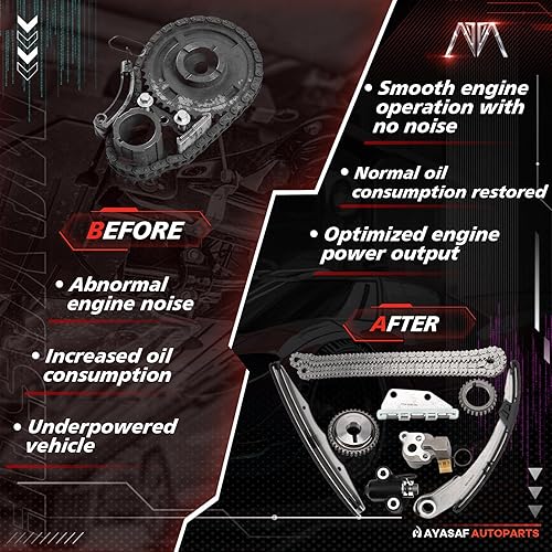 Miniatura 6 de MAYASAF Kit de cadena de distribución del motor para NISSAN 2005-15 Xterra/2005-15 Frontier/2005-12 Pathfinder, 2012-15 NV1500/NV2500/NV3500,