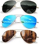 ANYLUV Aviator Lunettes de soleil pour hommes Femmes Polarized Retro Lunettes de Soleil Conduite UV400 Protection
