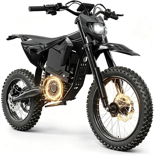 QRONGE X1 Spark Dirt Bike Large 17"/14", 4500W Mid-Drive Motor 60V 28.8Ah, 50MPH & 60 Miles Range Full Suspension Off Road Motorcycle for Teens & Adults