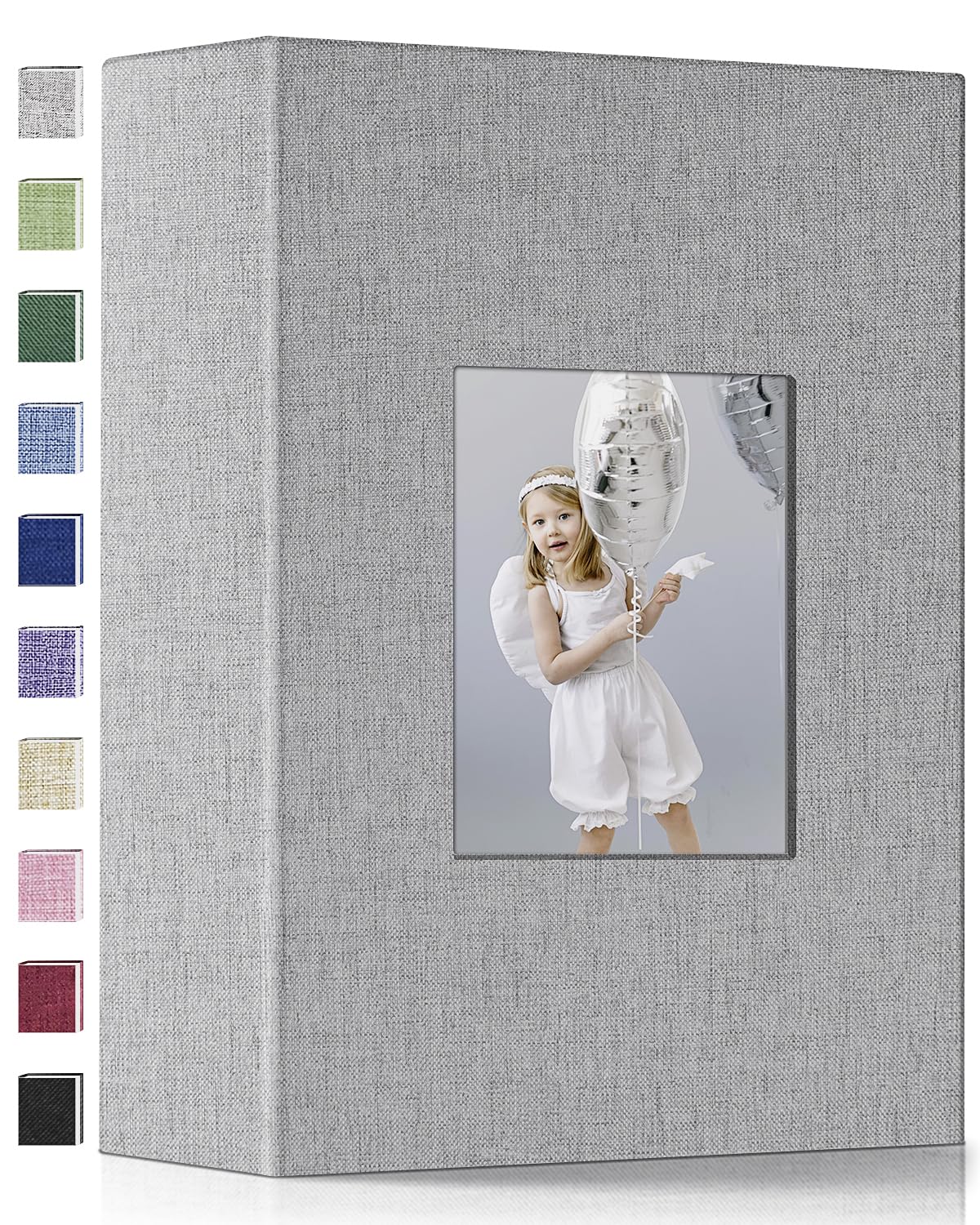 Popotop Photo Album 4x6-200 Photos Photo Books with 200 Horizontal Pockets,Linen Cover Albums for Family Wedding Anniversary Baby Vacation Pictures