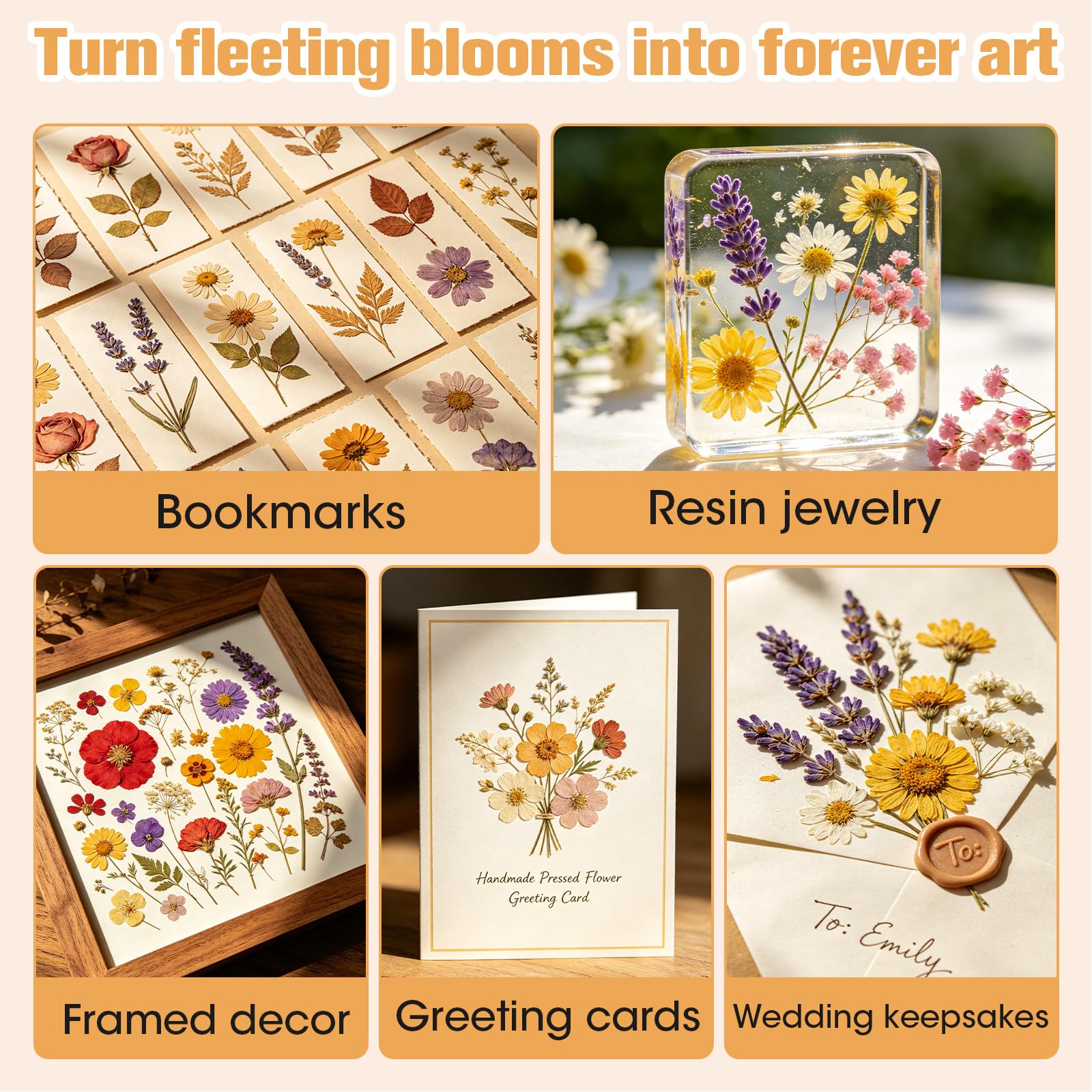 cenoz Blumenpresse-Kit Groß aus Holz für Erwachsene, 30×20cm Pflanzenpresse Set mit Trocknungsplatte, DIY Pressblumen Kit, Blütenpresse & Blumenpresse für Erwachsene, Floristen,Basteln und Dekorieren