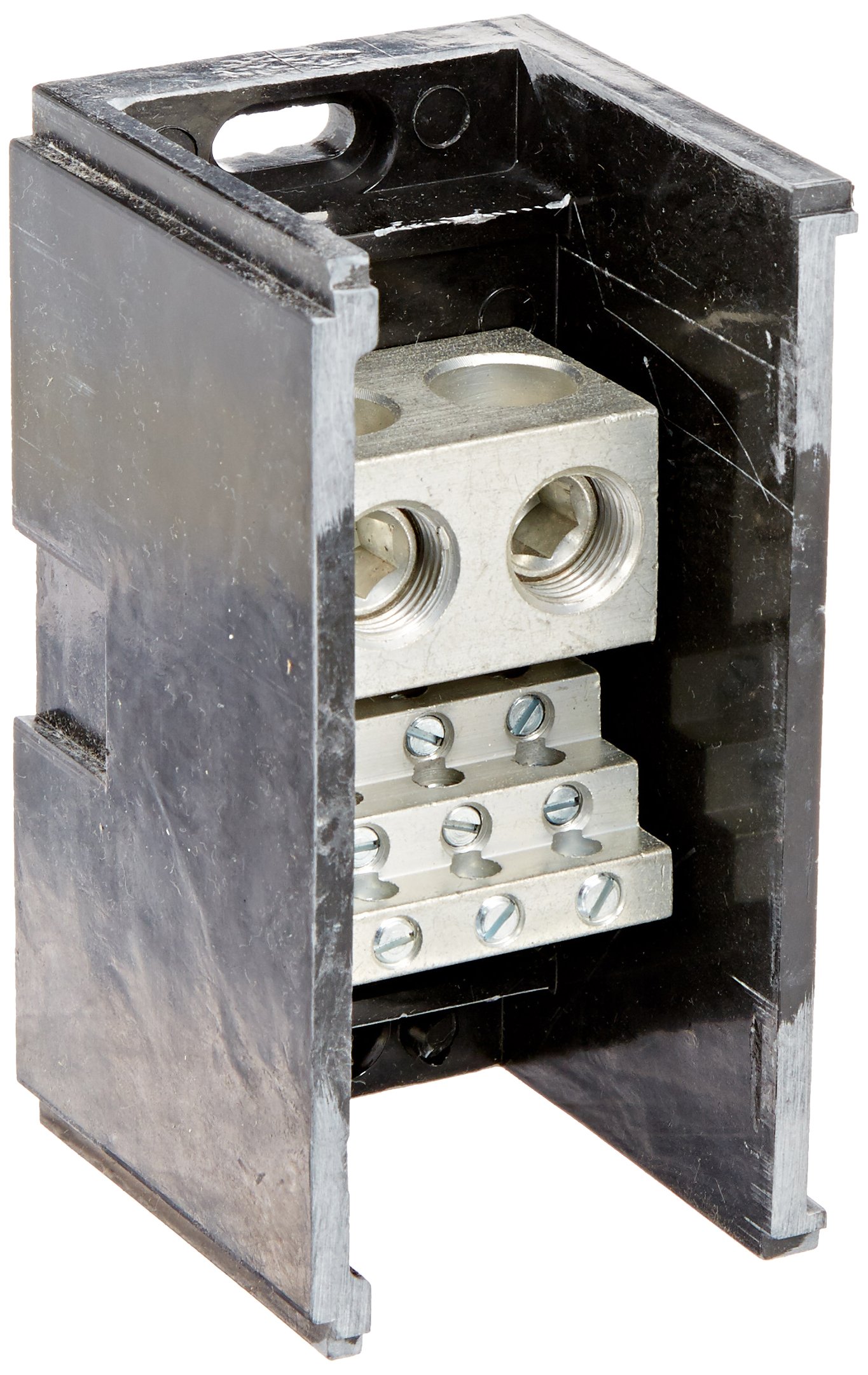 Bloc de distribution d'alimentation anti-surchauffe entrée 350 Mcm sorties 4-14 AWG isolées
