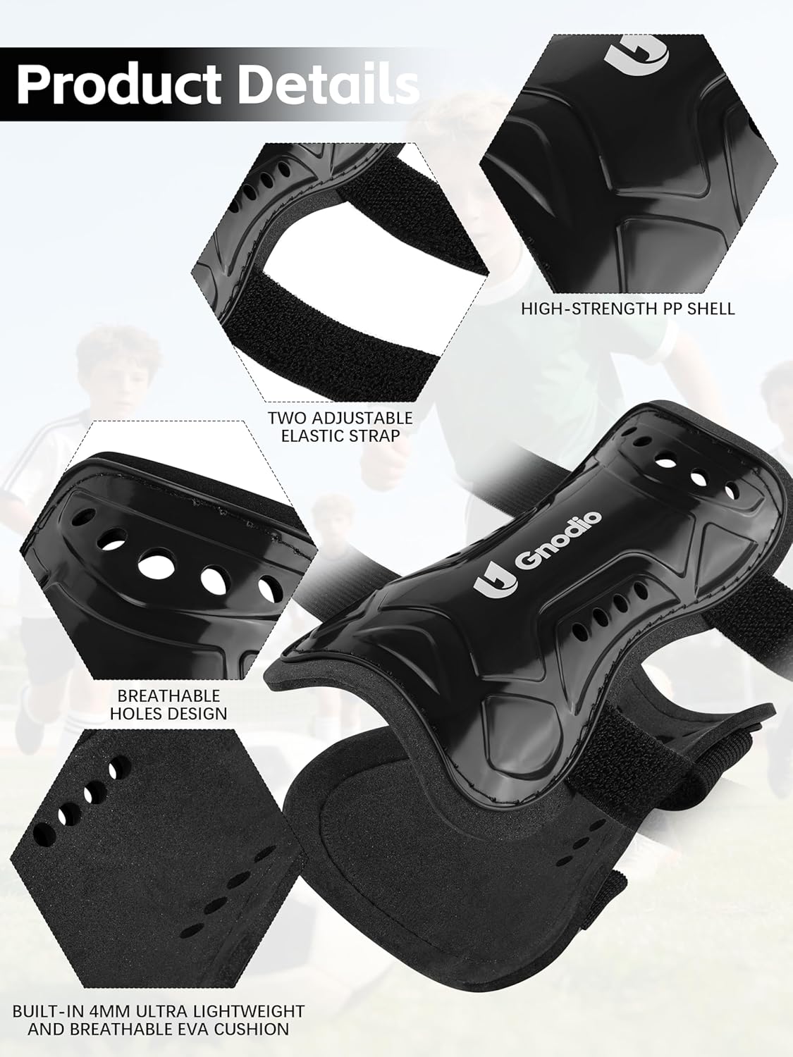 Kids Soccer Shin Guards and Socks Youth Soccer Shin Pads Protective Defender Gear for 3-12 Years Old Toddler Children Teen Boys Girls - Image 3