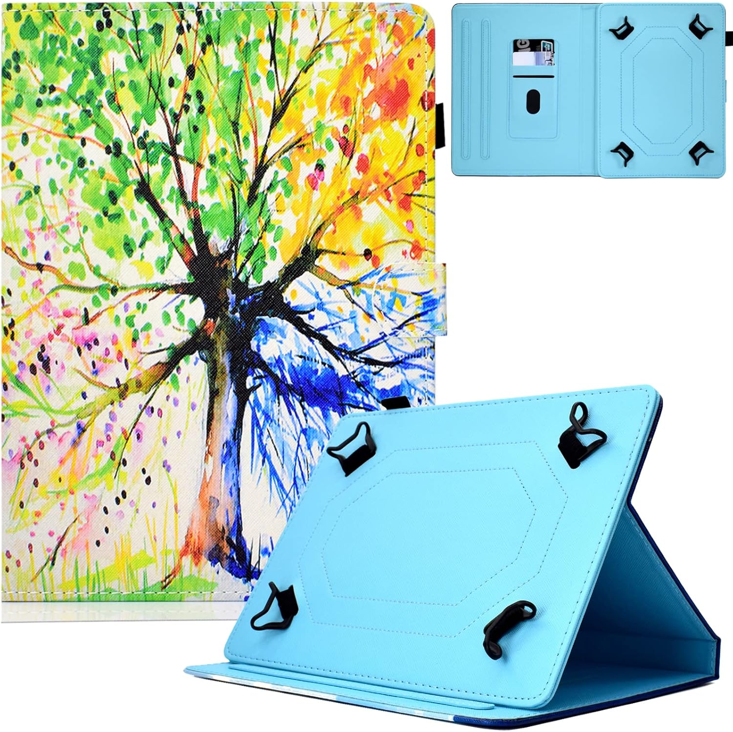 Universal Case For 9.0"-10.5" Tablet, Artyond PU Leather Folio Stand Cover With Cards Slots Case For All 9 0 9 6 9 7 10 1 10 4 10 5 Android Ios And More 9 0 10 5 Inch Tablet Two Wolves - View #7