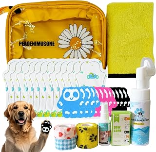 Dog Paw Care Kit 7-in-1, Dog Toe Grips,Anti-Slip Pads Grips, Paw Pad Wound Bandage,Balm for Sensitive Paws,Pet Cleaner Waterless,Absorbent Quick-Drying Towel