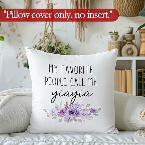 Miniatura 2 de Yiayia - Fundas de almohada, regalos de Navidad y cumpleaños para abuela, My Favorite People Call Me Yiayia, fundas de almohada decorativas para