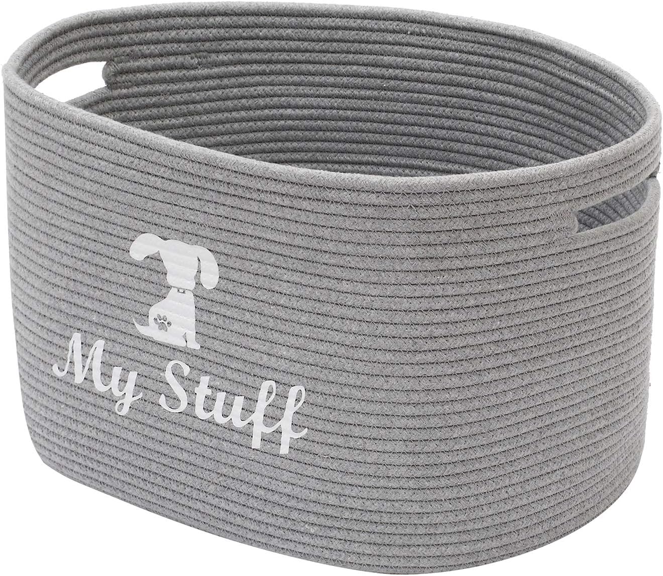 Geyecete Dog Storage Basket Oval Weave Basket Dog Toy Storage Basket