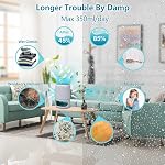 Petits déshumidificateurs pour chambre avec fonction de purification de l'air, 1000 ml/35 oz pour 2500 Pieds cubiques (260 (m2) avec 7 Couleur LED Lumières minuteur définir des ions négatifs ci-dessous 30 dB, Automatisation de la fermeture