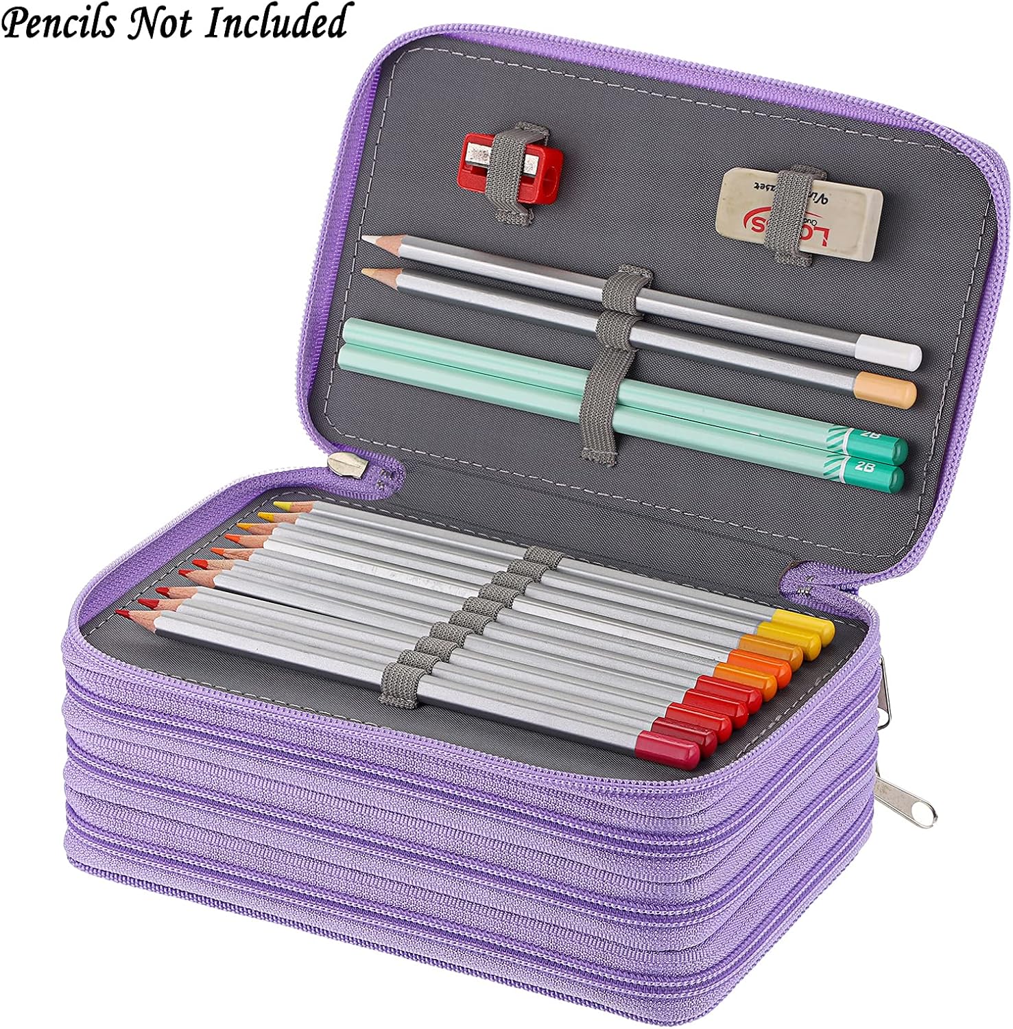 BTSKY® Handy Wareable Oxford Colored Pencil Case 72 Slots Pencil Organizer (Purple)