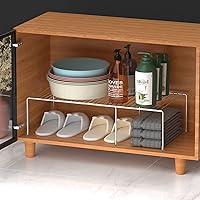 Vista 6 de Estante de almacenamiento para gabinete Redrubbit, mostrador de cocina y estante de gabinete metálico expandible y resistente al óxido, organizador