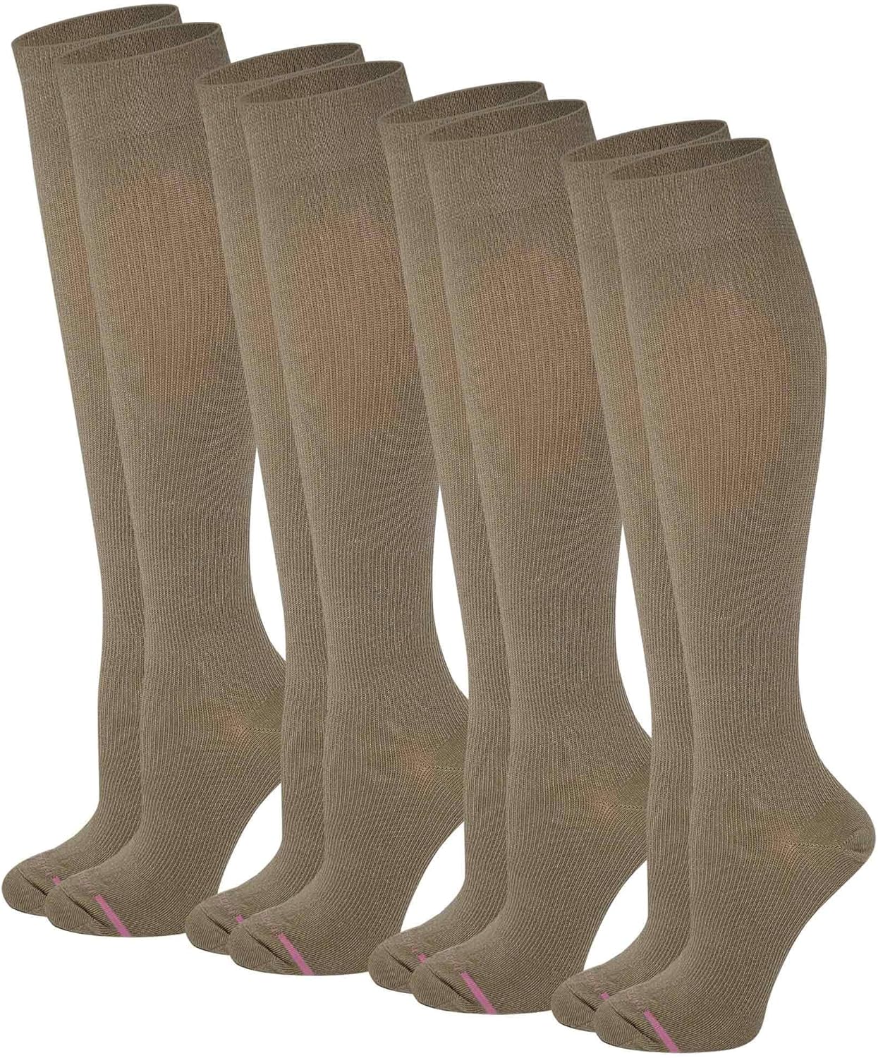 Dr. Motion Compression Knee High Socks for Women - 4 Pairs Pack