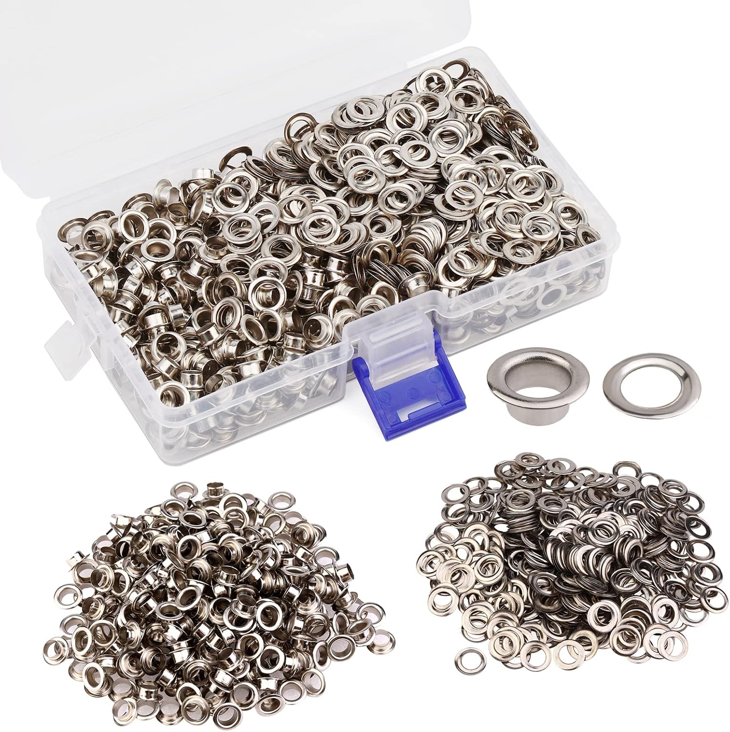 Yizzvb 600 Sets 6mm Grommets Eyelets with Washers for Shoes