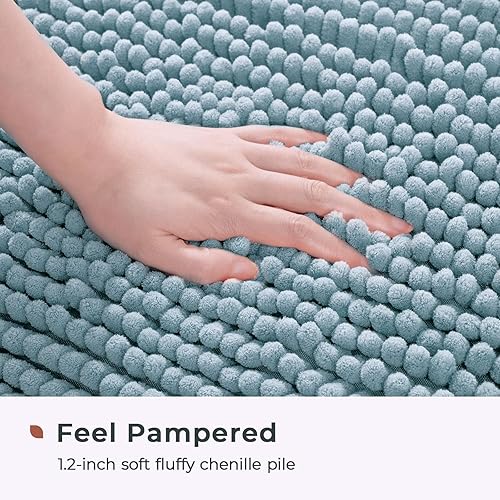Miniatura 3 de FRESHMINT - Tapete de baño de felpilla antideslizante, 36 x 24 pulgadas, lavable y suave, tapete para suelo de baño y bañera, de microfibra gruesa y
