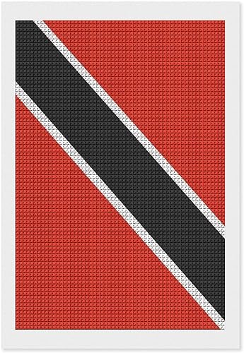 Flag of Trinidad and Tobago Square Full Drill Diamond Wall Art Kits for Adults Crystal Picture Home Decor