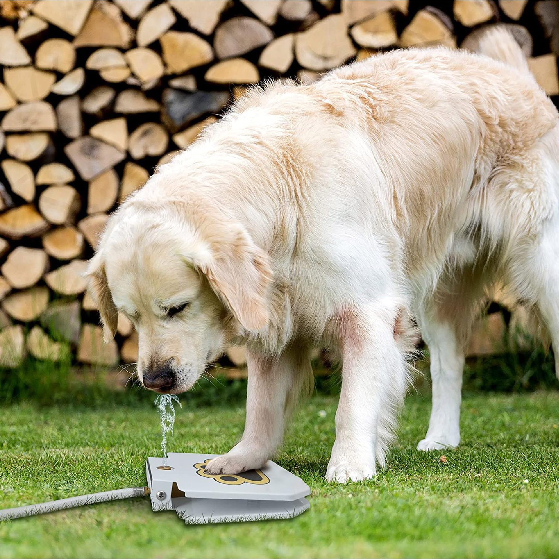 Genovation Aspersor de Agua para Mascotas al Aire Libre fácil Activado Perro Fuente de Agua Juguete