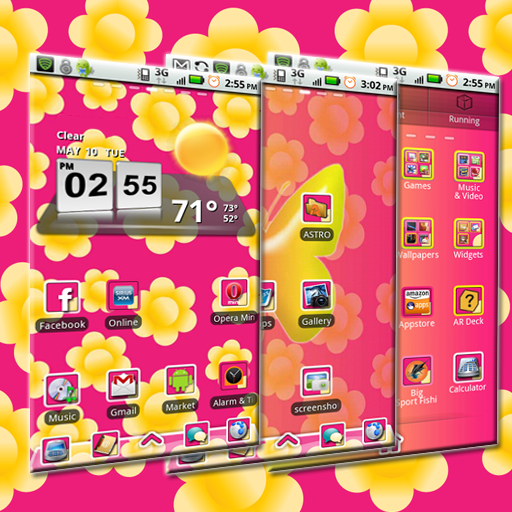 Pink & Yellow Flower / Butterfly Theme - App on Amazon Appstore