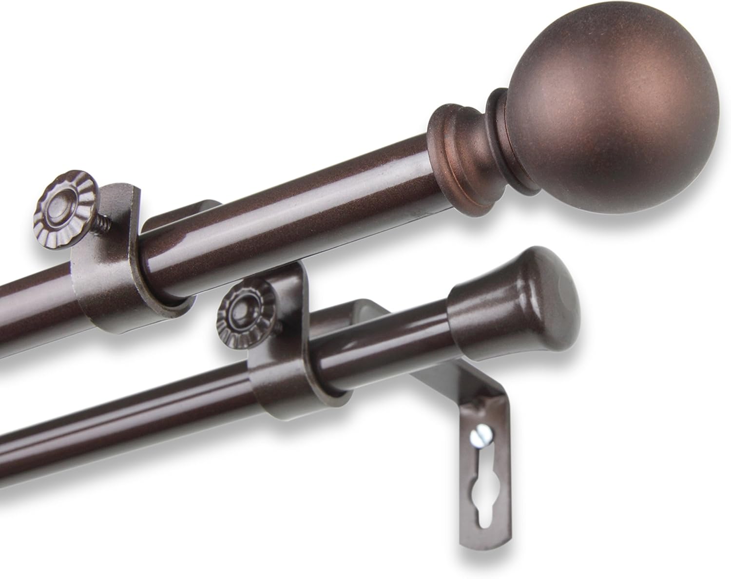 Mona 5/8" Double Curtain Rod 28-48 inch - Cocoa