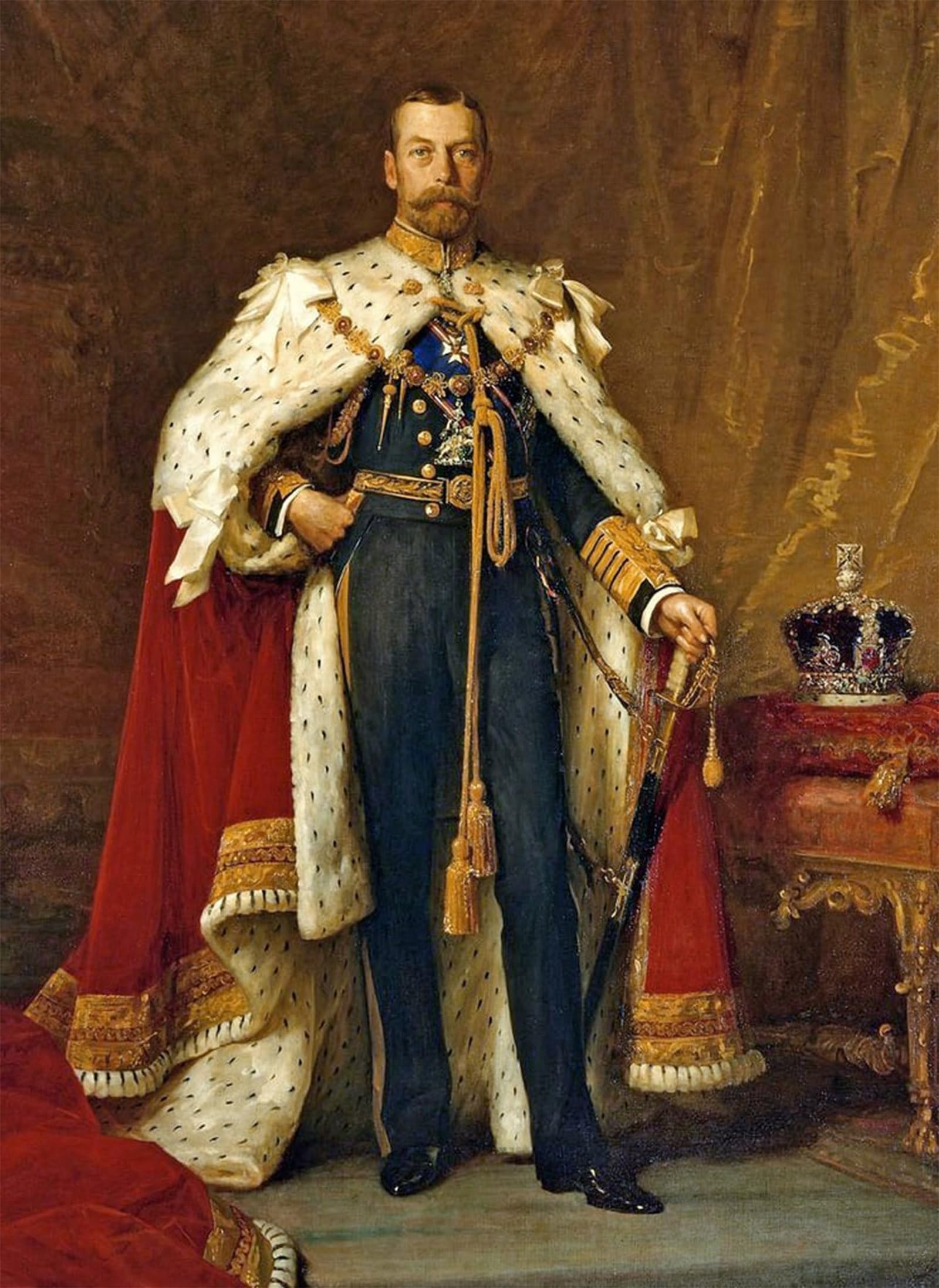 POSTERIIk Vintage Classic Picture Landscape Artwork King George by Samuel Luke Fildes Portrait Canvas Painting for Office Home Decor 60x90cm