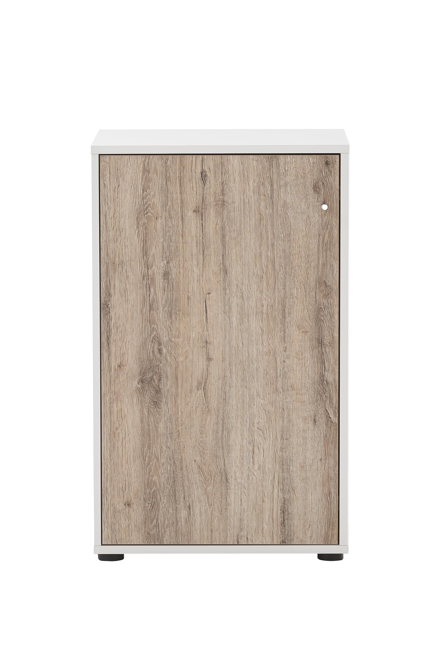 Schildmeyer Aktenschrank Reno 400, 152200, weiß/wildeiche Dekor, 51 x 41 x 83,6 cm