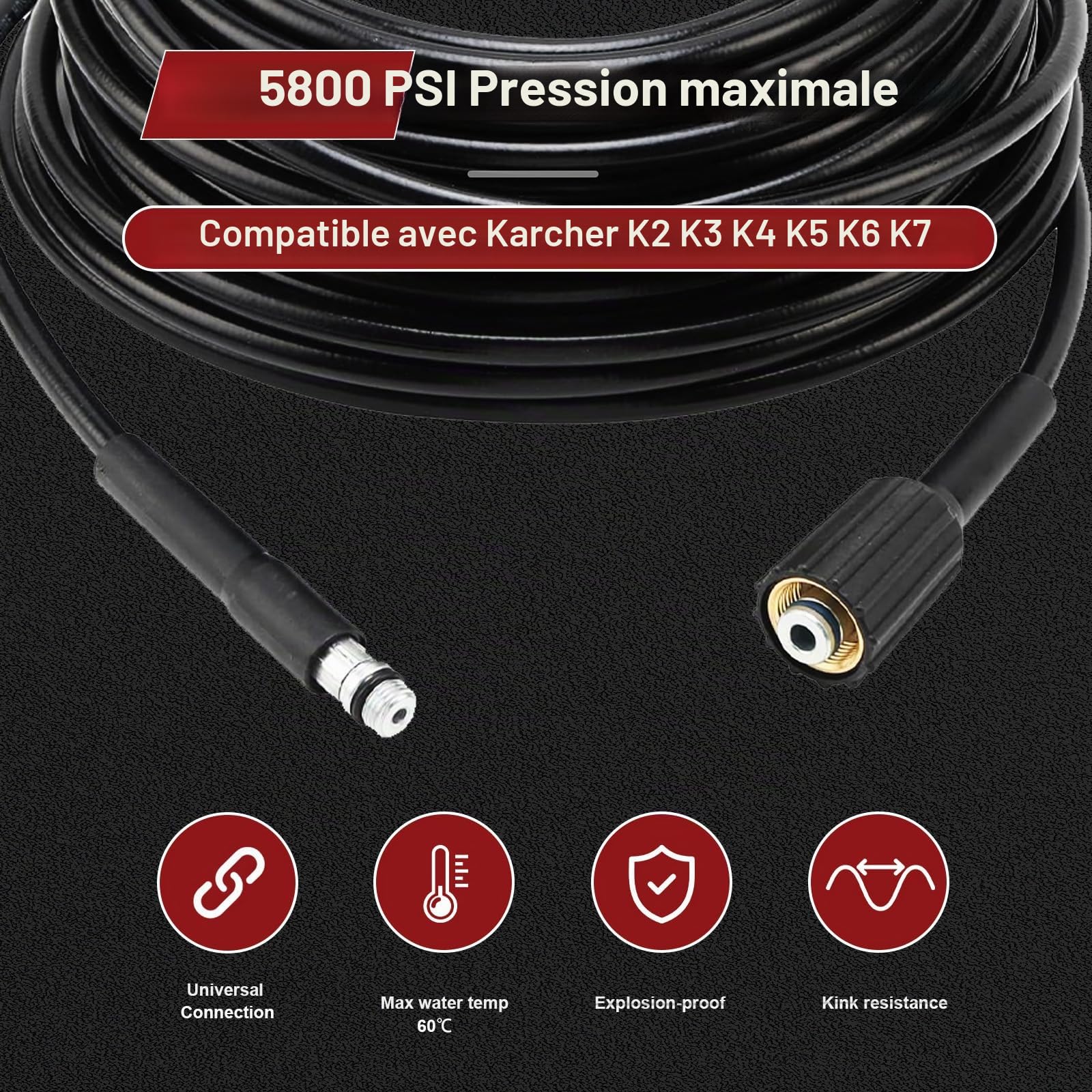 Tuyau Déboucheur Canalisation 30M Haute Pression 400 Bar