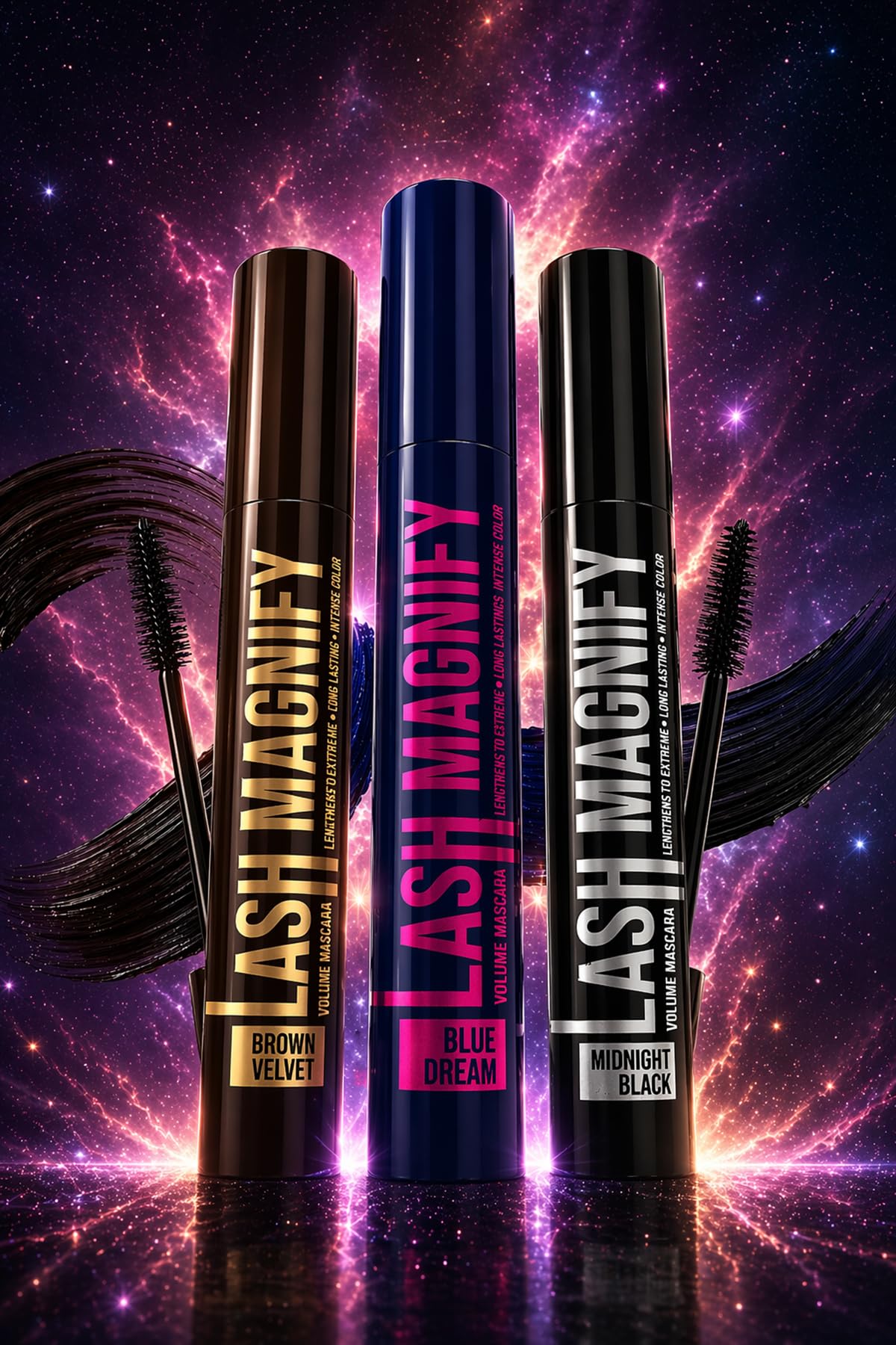 Pierre Cardin Lash Magnify - Midnight Black - Lifting Etkili, Dolgunlaştıran ve Ekstrem Hacim Veren Maskara – Ultra Siyah