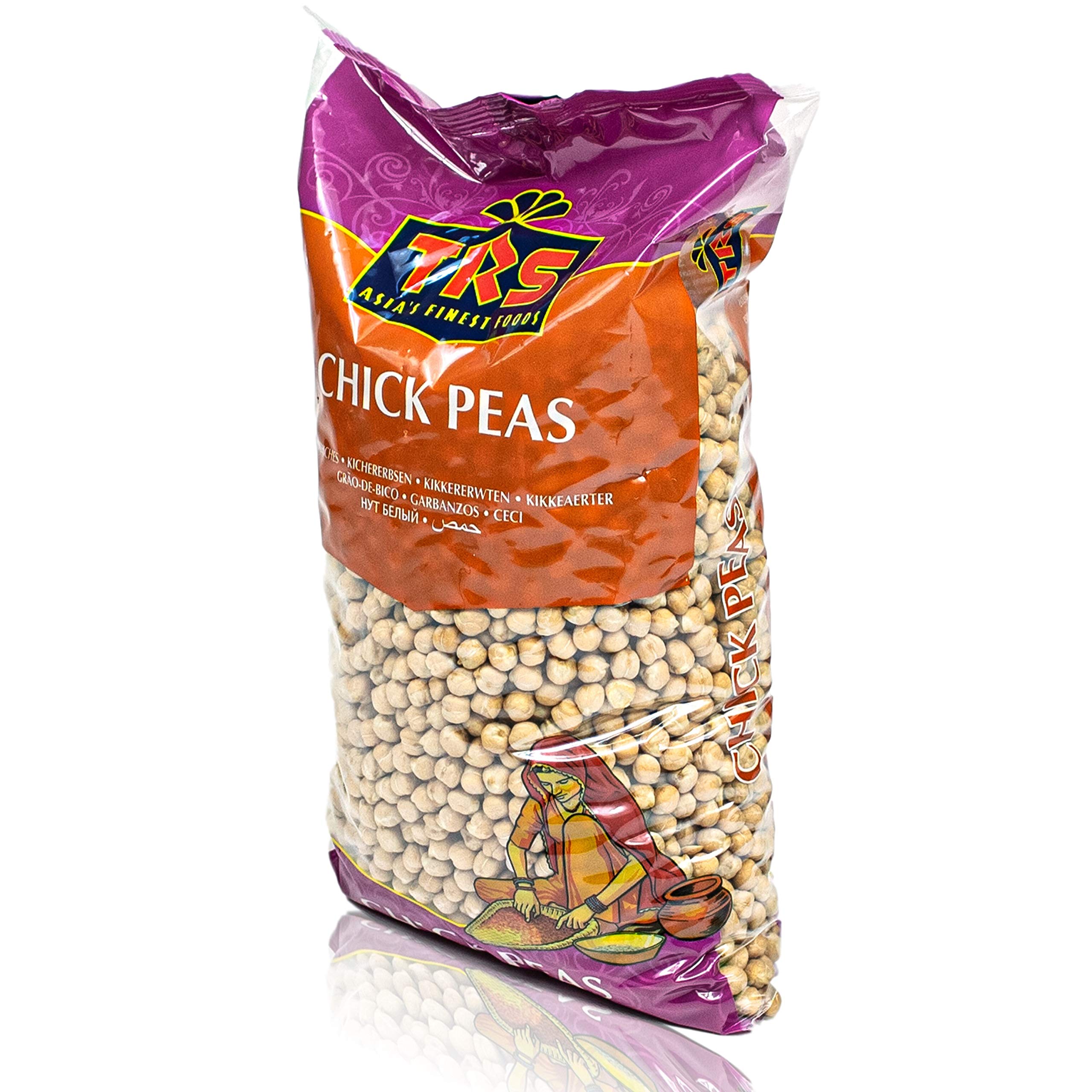 TRS - 3er Pack Premium Kichererbsen getrocknet in 2 kg Großpackung - Chick Peas ungekocht