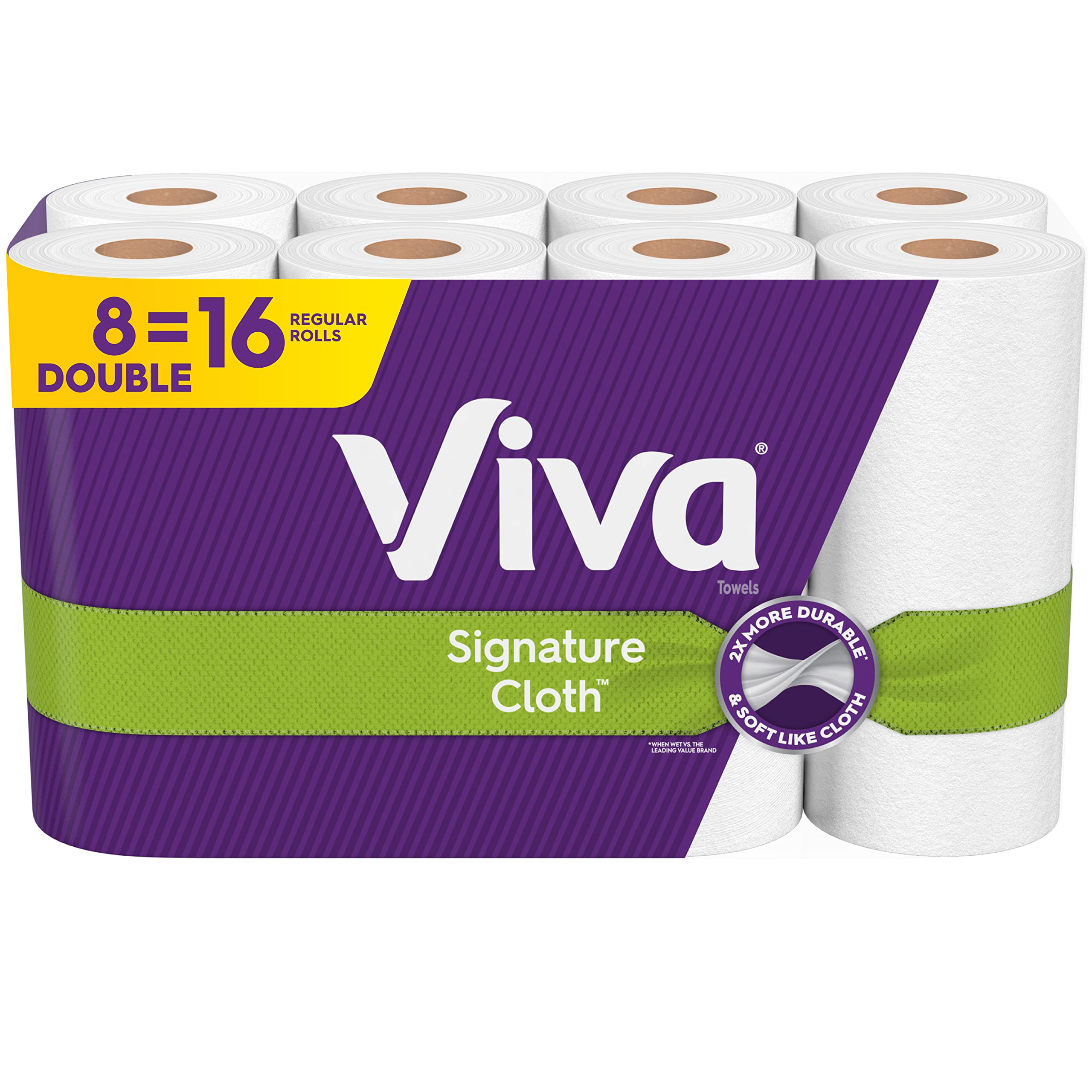 Viva Signature Cloth Paper Towels, Choose-A-Sheet - 8 Double Rolls (94 Sheets per Roll)