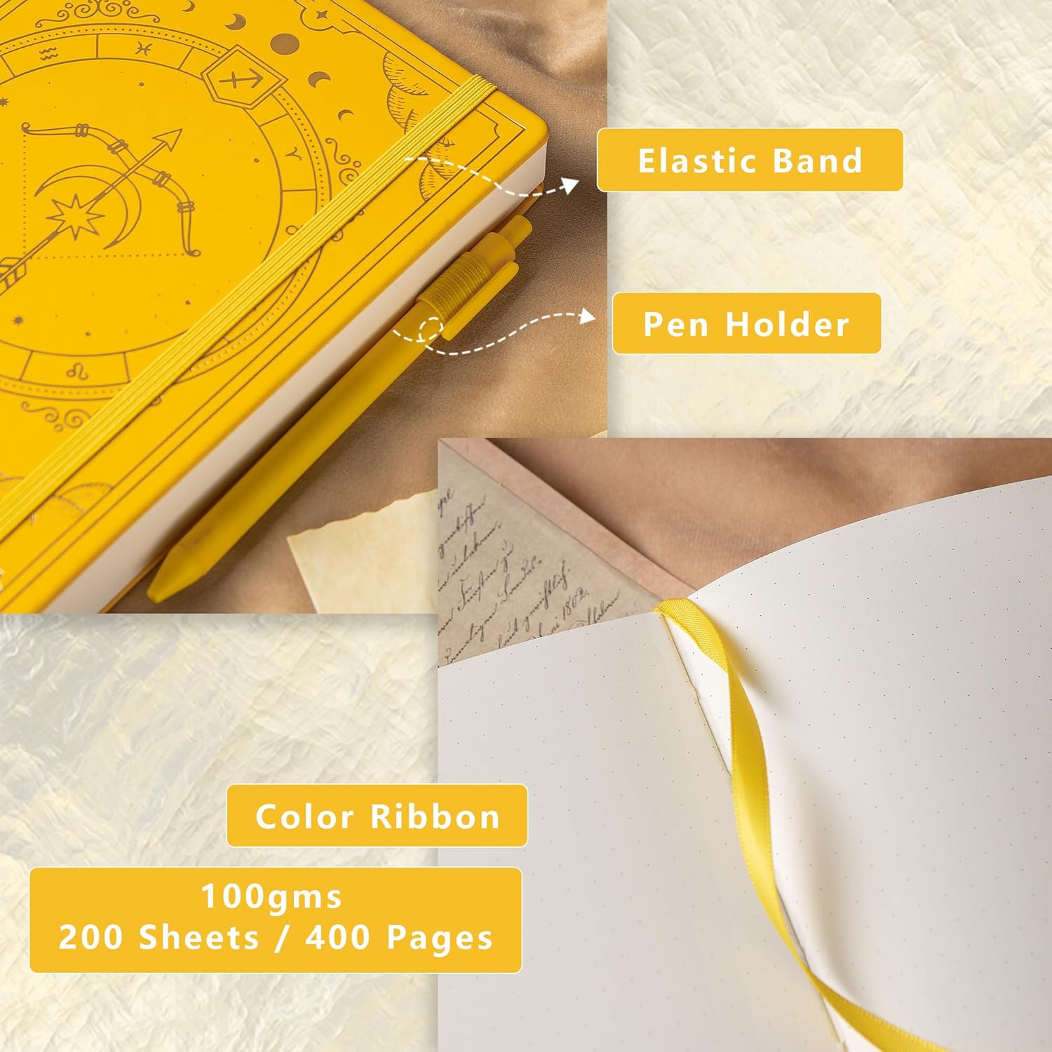 Cuaderno Bullet Journal Sagittarius – Diario Astrológico A5 de 400 Páginas con Diseño de Constelaciones | Tapa Dura de TIEFOSSI para Mujeres, Hombres y Adolescentes