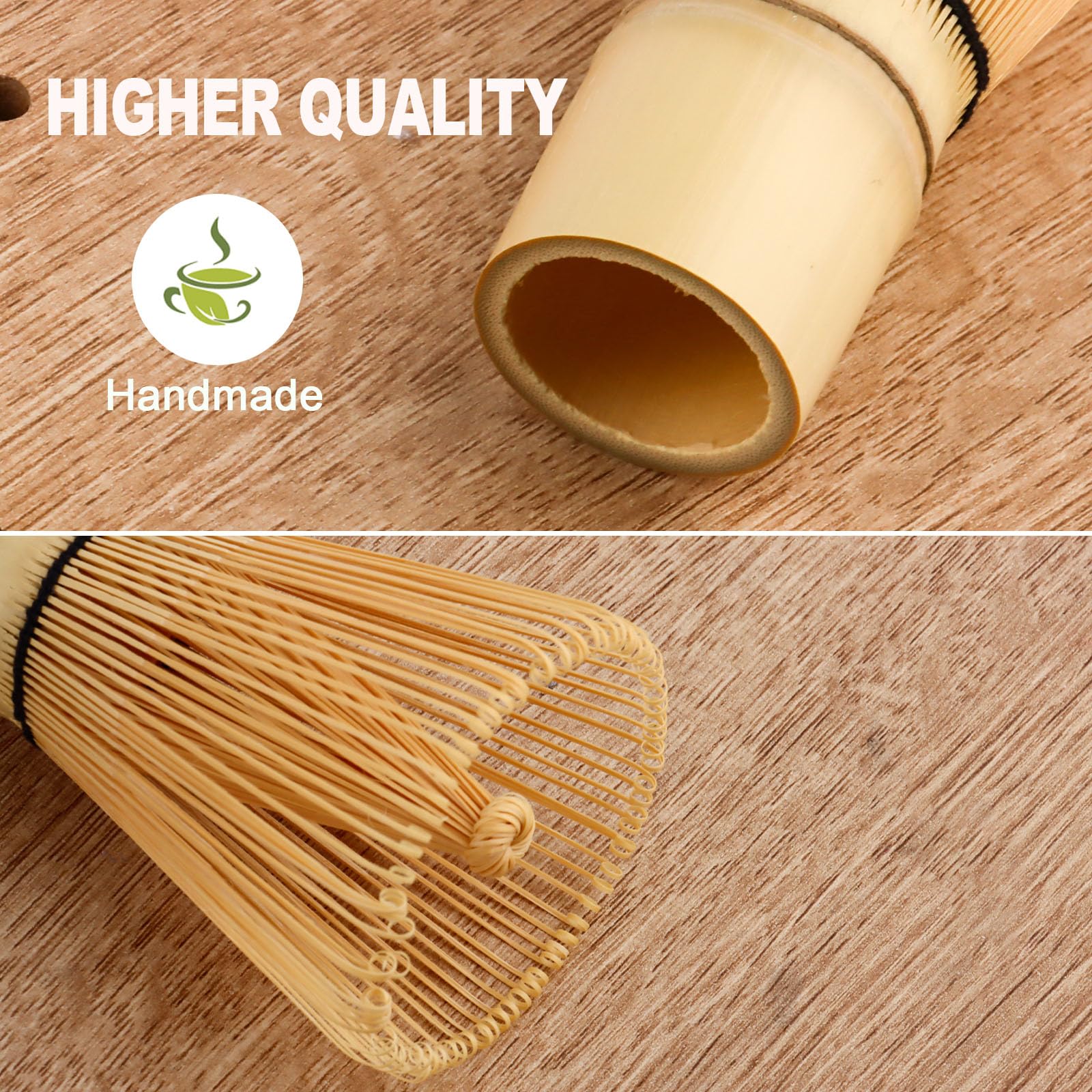 VMUTGA MA-01 Accessorio per Cerimonia del Matcha Giapponese, Frusta al Matcha (Chasen), Frusta in Bambù Naturale Chasen Tradizionale a 100 Bastoncini Matcha