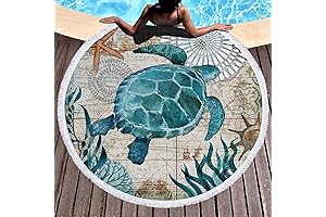 IcosaMro Turtle Round Beach Towel
