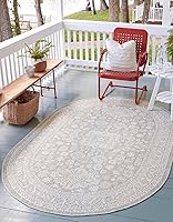 Vista 61 de Unique Loom Outdoor Aztec Collection Alfombra de área - Chalca (10 pies, redonda, azul/marfil)