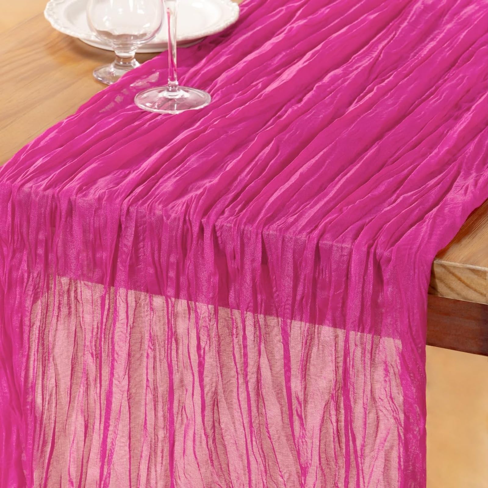 Runner da tavola in tulle velato per fai da te, artigianato, matrimoni, compleanni, tè, picnic, Natale, decorazione della cucina, 90 x 300 cm
